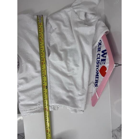 NWT L'AGENCE Christie One-Shoulder Cut-Out Sequin Dress White Sz 10 bridal - Picture 12 of 12